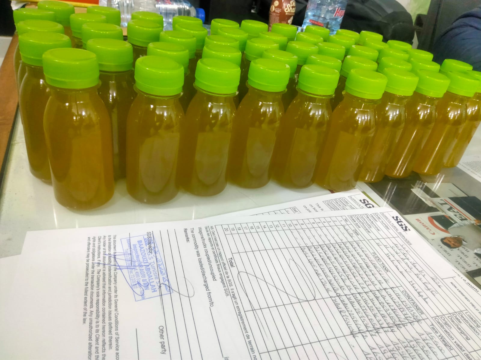 Olive oil samples and quality-control documents